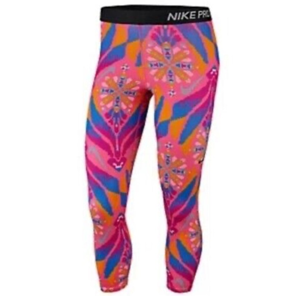 Nike Womens Pro Fall Pro Femme Print Crop Tight Womens Bv2975-639 size medium - Picture 9 of 10